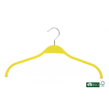 Anti-Slip Elegant Yellow Shirt Usage Lightweight Laminated Hanger